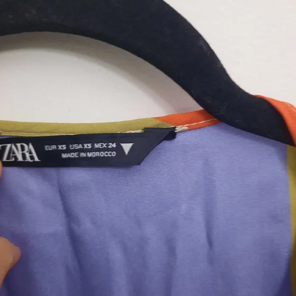 ZARA Satin Rainbow Striped Crossover Romper Playsuit Wrap Bloggers Fave - Picture 9 of 10